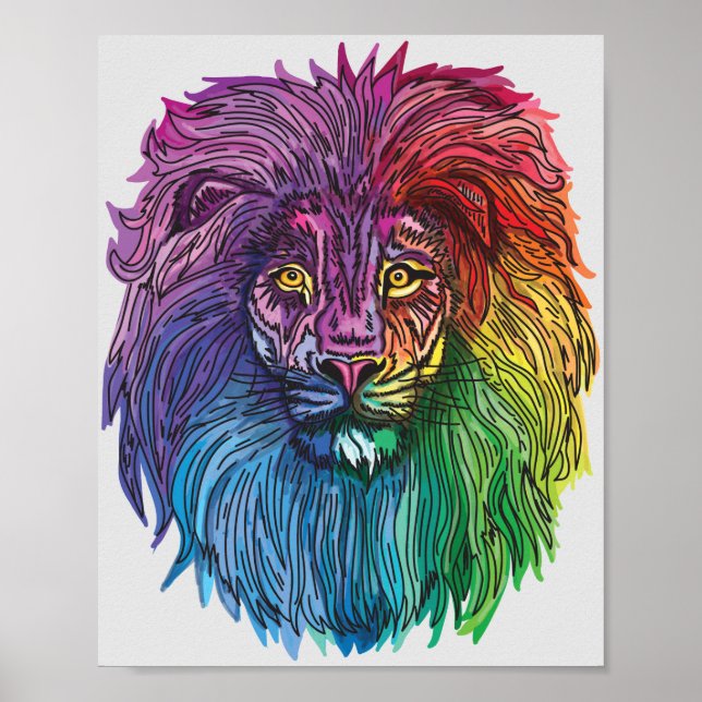 Rainbow Lion Pride Poster (Front)