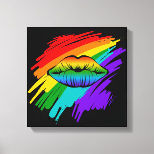 Rainbow Lips Canvas Print
