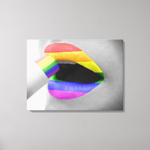 Rainbow Lips Canvas Print