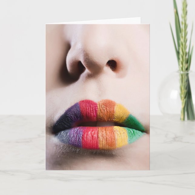Rainbow Lips Greeting Card (Front)