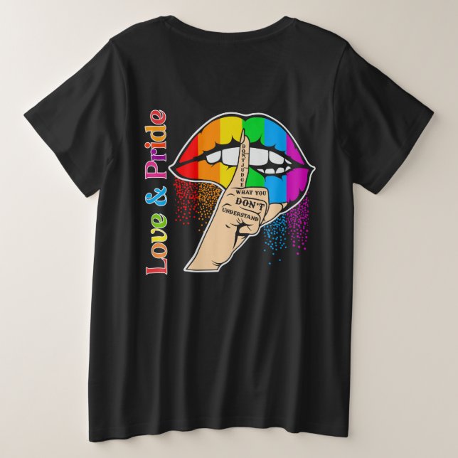 Rainbow Lips Lgbt Pride Plus Size T-Shirt (Design Back)