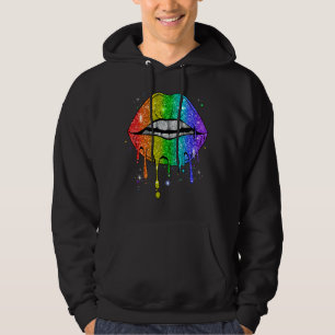 Rainbow Lips Lgbtq Gay Lesbian Pride Month Women G Hoodie