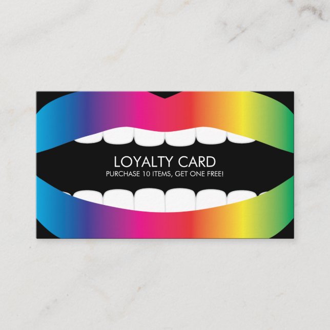 Rainbow Lips Loyalty Card (Front)