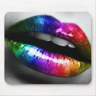 Rainbow lips makeup artist mousepad