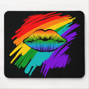 Rainbow Lips Mouse Pad