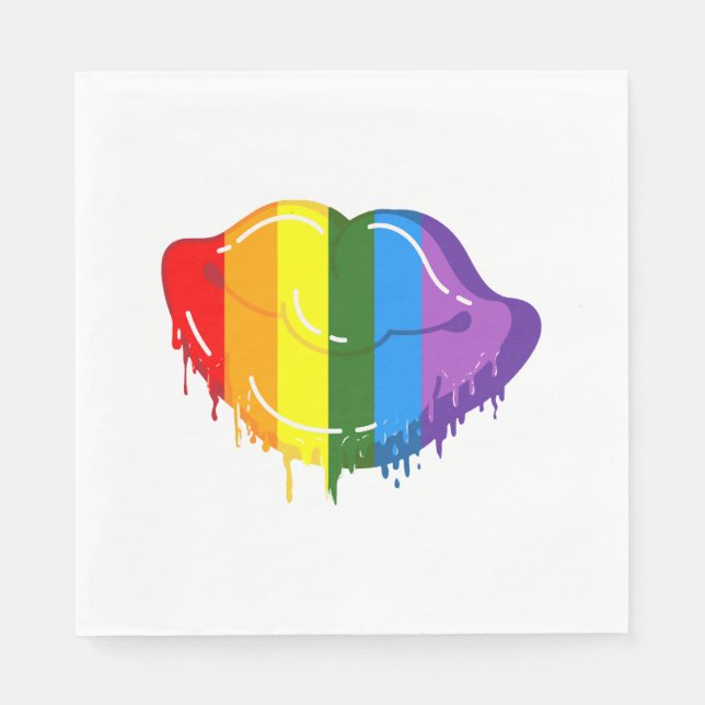 Rainbow lips napkin (Front)