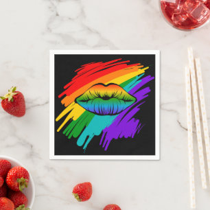 Rainbow Lips Napkin