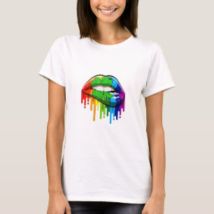 Rainbow Lips w/ 4 leaf clover T-Shirt