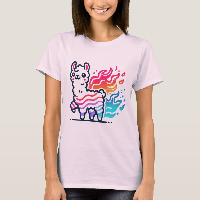 Rainbow Llama Blaze T-Shirt (Front)