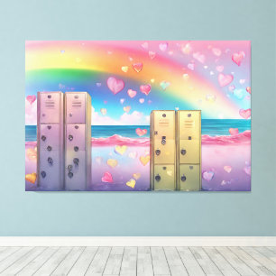 Rainbow Lockers AI art  Canvas Print