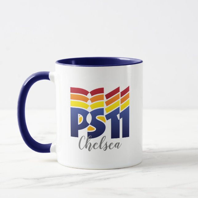 Rainbow Logo PS11 School Mug (Left)