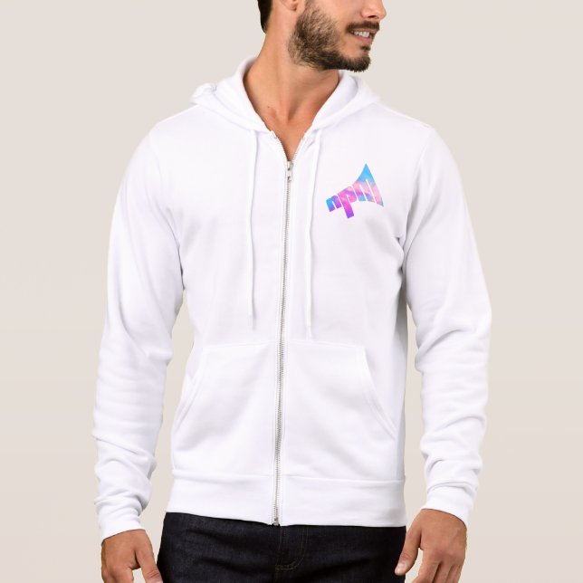 Rainbow Logo Zippered Hoodie  (Front)