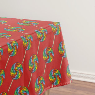 Rainbow Lollipop Candy Shop Birthday Pride Lolly Tablecloth