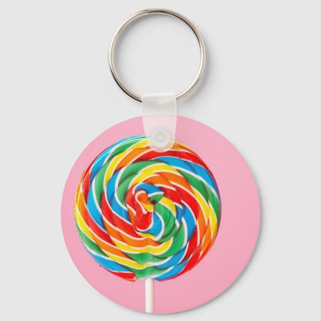 Rainbow Lollipop Key Ring (Front)