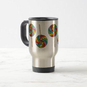 Rainbow Lollipop Lollies Pride Candy Sweet Shoppe Travel Mug