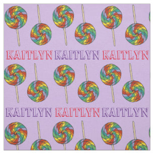 Rainbow Lollipop Lollipops Personalised Fabric