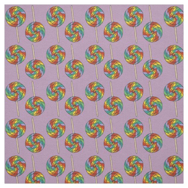 Rainbow Lollipops Fabric (Swatch)