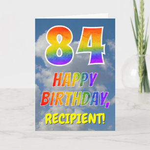 Rainbow Look "84" & "HAPPY BIRTHDAY", Clouds, Sky Card