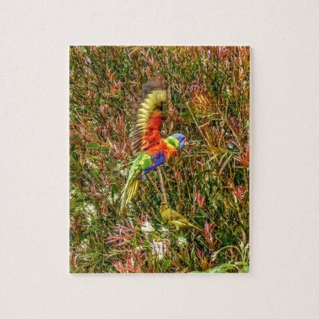 RAINBOW LORIKEET AUSTRALIA WITH ART EFFECTS JIGSAW PUZZLE (Vertical)