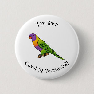 Rainbow lorikeet bird cartoon illustration  6 cm round badge