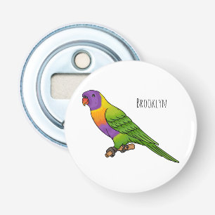 Rainbow lorikeet bird cartoon illustration  bottle opener