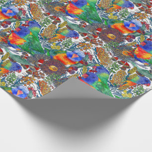Rainbow Lorikeet Botanical Garden Wrapping Paper