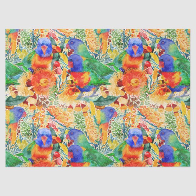 Rainbow Lorikeet Garden Tissue Paper (Front)