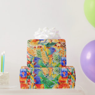 Rainbow Lorikeet Garden Wrapping Paper