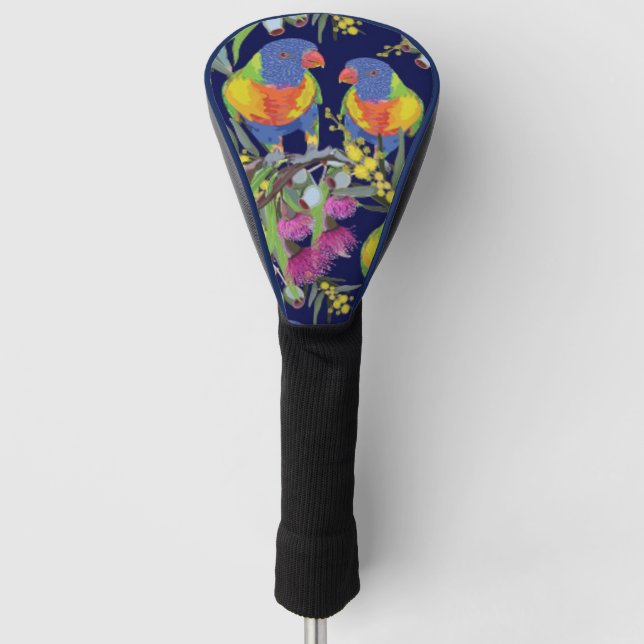 Rainbow Lorikeet Golf Head Cover (Front)