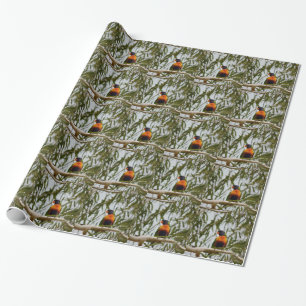 RAINBOW LORIKEET IN TREE QUEENSLAND AUSTRALIA WRAPPING PAPER