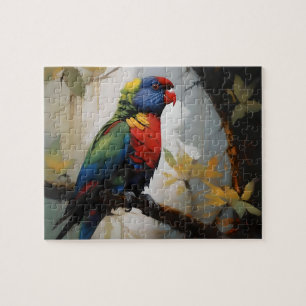 Rainbow Lorikeet Oil Paint, Jigsaw Puzzle