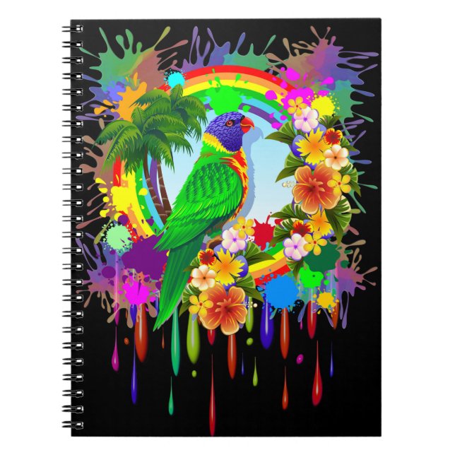 Rainbow Lorikeet Parrot Notebook (Front)