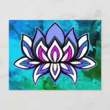 Rainbow Lotus Blues Postcard