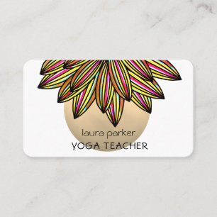 Rainbow Lotus Flower Yoga Meditation Teacher Busin Business Card