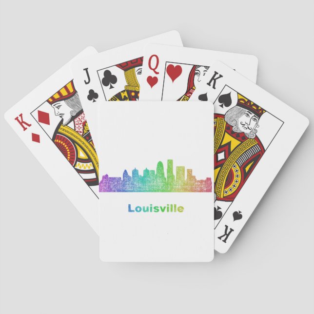 Rainbow Louisville skyline Playing Cards (Back)