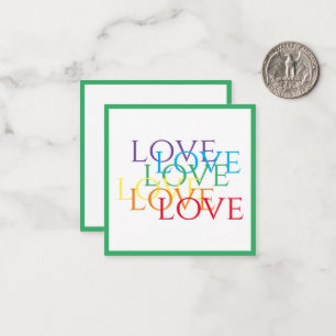 RAINBOW LOVE 2.5x2.5 Flat Card / Green