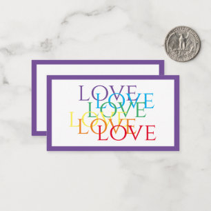 RAINBOW LOVE 3.5x2 Flat Card / Purple