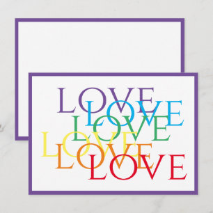 RAINBOW LOVE 4.5x6.25 Flat Card / Purple