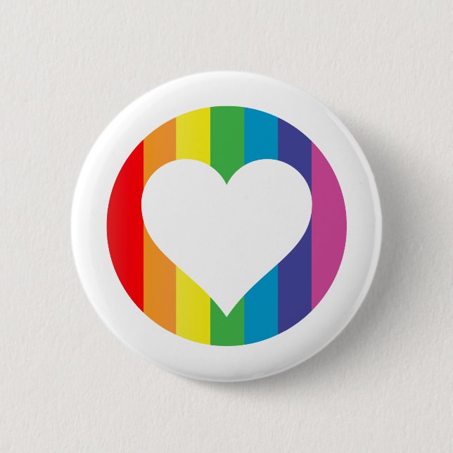 rainbow love 6 cm round badge (Front)
