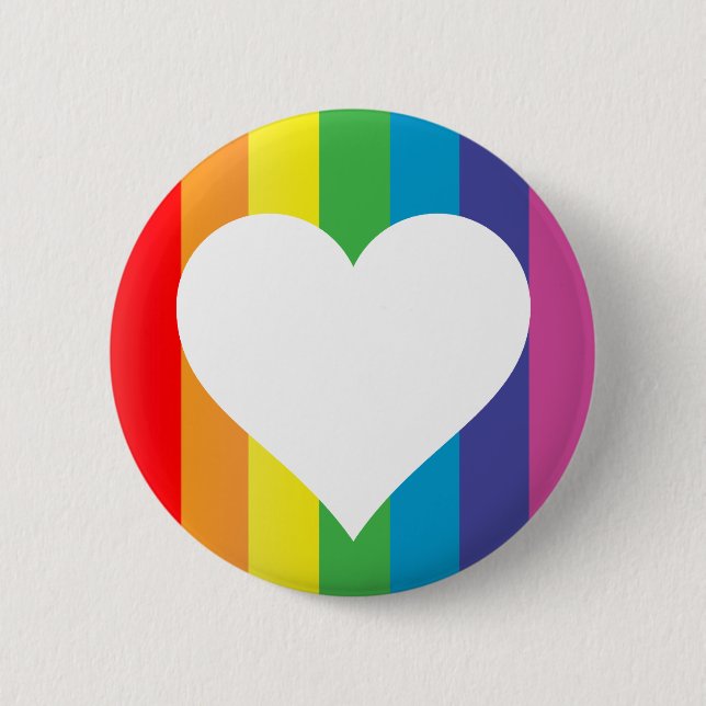 rainbow love. 6 cm round badge (Front)