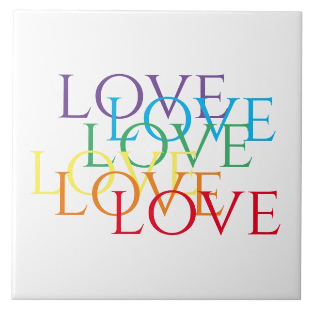 RAINBOW LOVE 6x6 Ceramic Tile  (Front)