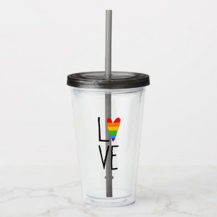 Rainbow Love Acrylic Tumbler