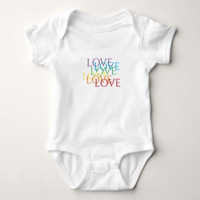RAINBOW LOVE Baby Bodysuit (Front)