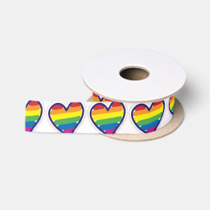 RAINBOW-LOVE-BACK SATIN RIBBON