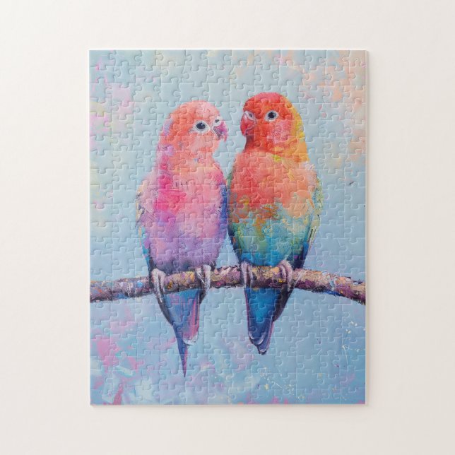 Rainbow Love Birds Jigsaw Puzzle (Vertical)