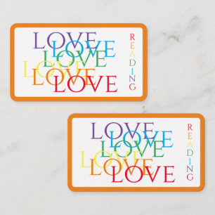 RAINBOW LOVE Bookmark - 3.5x2 Card / Orange