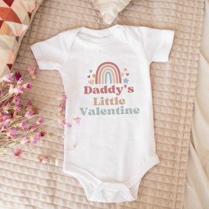 Rainbow Love: Daddy's Little Valentine Cute Baby Bodysuit