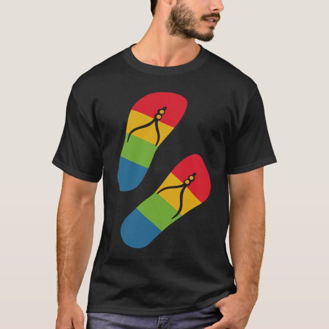 Rainbow Love Flip Flop Sandals T-Shirt (Front)