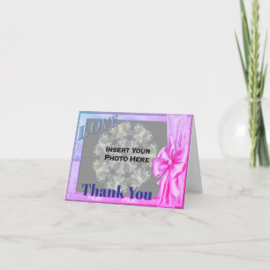 Rainbow Love Frame Wedding Photo Thank You Card
