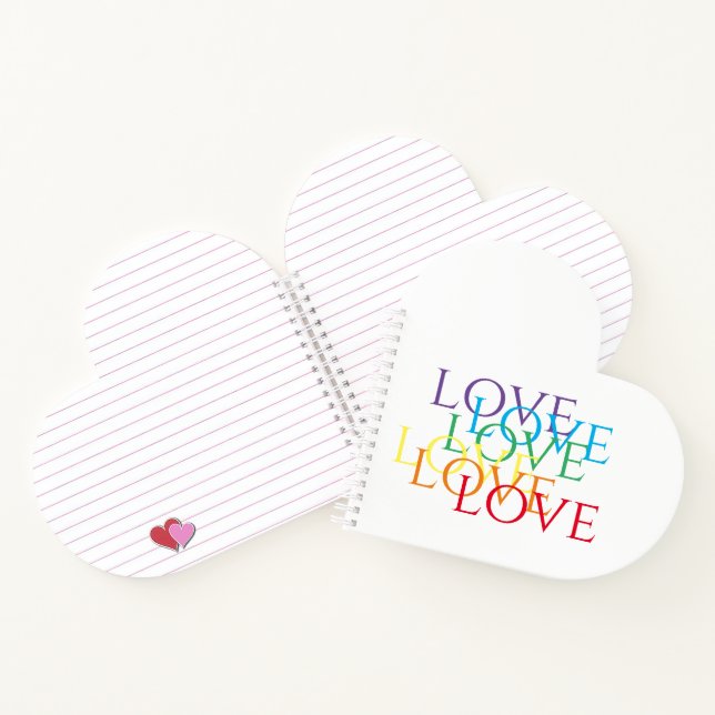 RAINBOW LOVE Heart Shape Notebook (Inside)